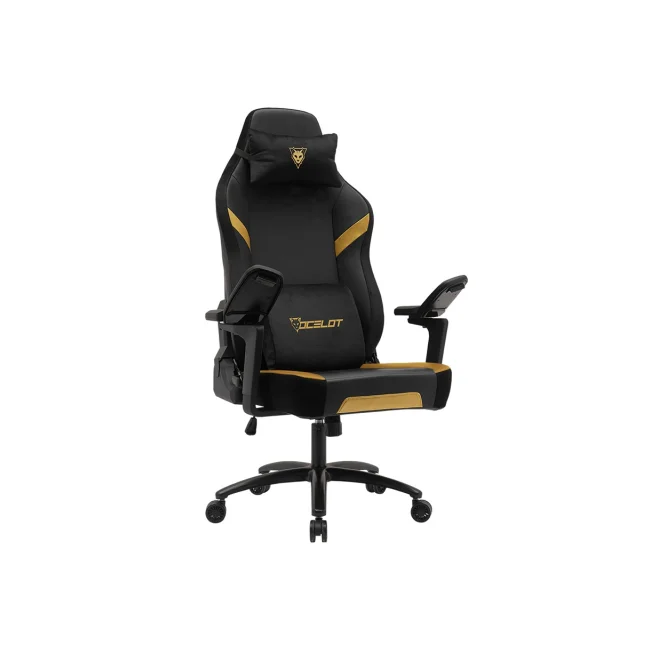 SILLA OCELOT GAMING OS-KING / VINIPIEL Y TERCIOPELO / BASE METALICA AJUSTABLE / DESCANSABRAZOS 5D / PISTON CLASE 4 / RECLINABLE 90-155 GRADOS / HASTA 150KG / COJINES LUMBAR Y CERVICAL / COLOR NEGRO CO image 2