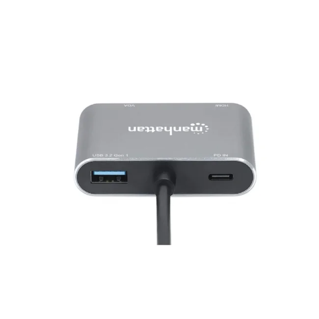 Manhattan Docking Station de USB-C a HDMI y VGA, 4 en 1, con suministro de energía image 6