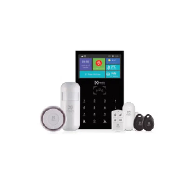 KIT DE ALARMA INTEGRAL SMARTHOME MIRATI WIFI 4G PANEL TACTIL PANTALLA A COLOR TAMPER SWITCH INCLUYE SIRENA, SENSOR DE MOVIMIENTO, SENSOR DE PUERTA-VENTANA, 1 CONTROL, 2 TAG RFID