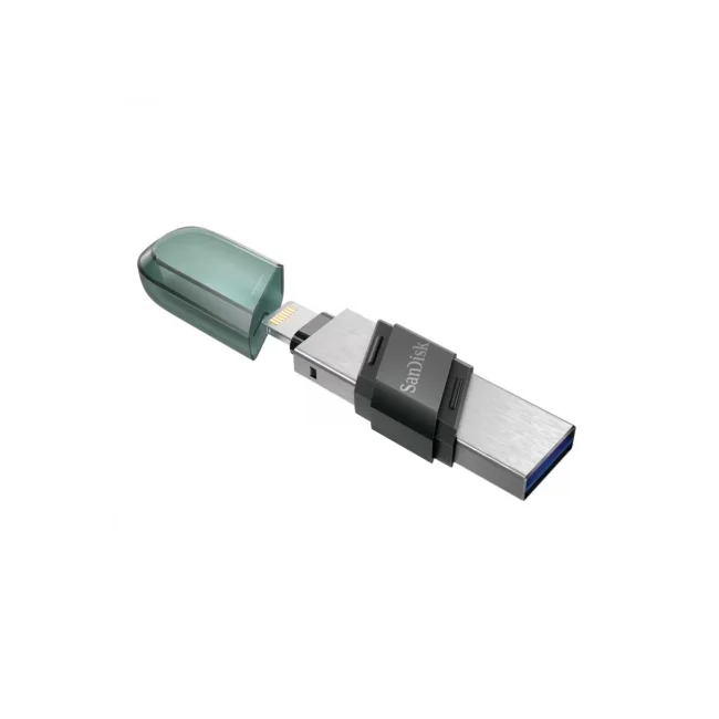 SanDisk iXpand Flash Drive Flip unidad flash USB 256 GB USB Type-A / Lightning 3.2 Gen 1 (3.1 Gen 1) Gris, Plata, Transparente image 7