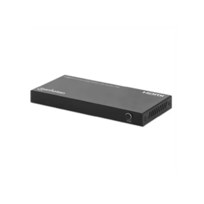 Manhattan Splitter HDMI con 4 puertos 4K y reductor de escala Duplica una señal HDMI en cuatro salidas HDMI (1x4), 4K@60Hz, 18G, interruptor EDID para reducción de escala, negro
