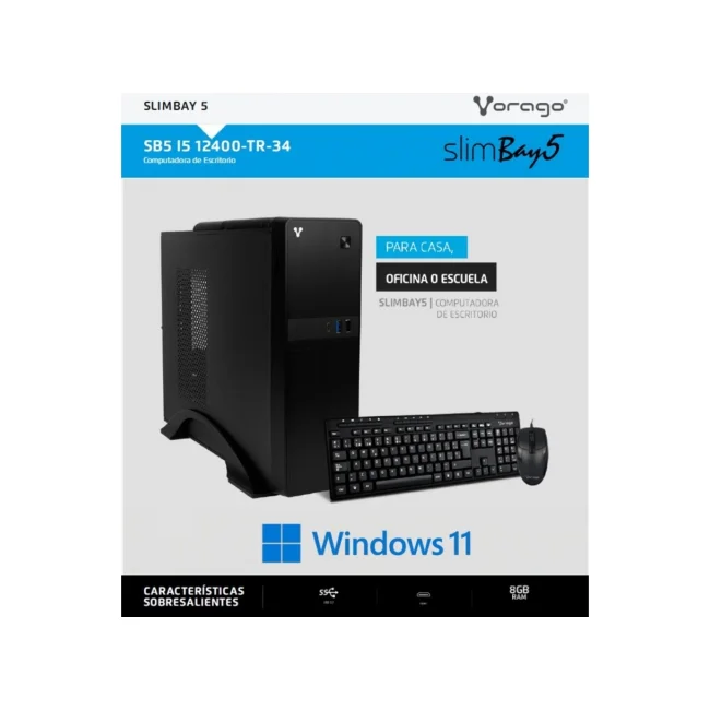 COMPUTADORA / VORAGO / SLIMBAY 5 / PROCESADOR: INTEL  CORE I5 12400 / RAM: 8GB / ALMACENAMIENTO: 240GB SSD / WINDOWS TRIAL (1 MES DE PRUEBA) image 3