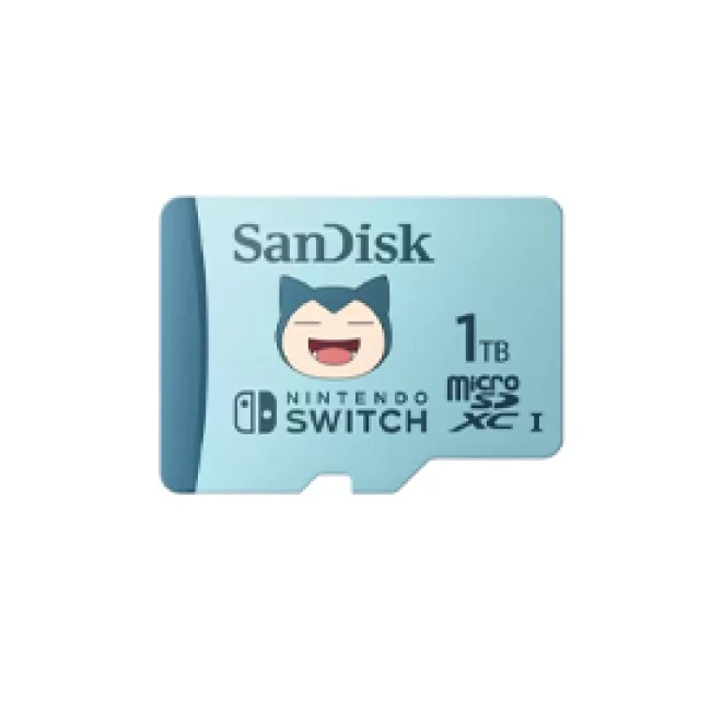 MEMORIA SANDISK MICRO SDXC 1TB NINTENDO SWITCH POKEMON SNORLAX 100MB/S 4K U3 V30 SDSQXAO-1T00-GN6ZK