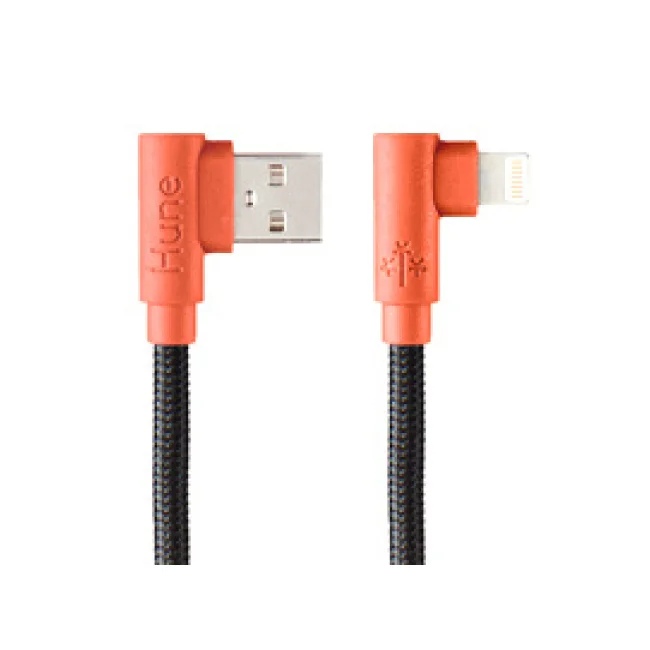 CABLE LIGHTNING HUNE HIEDRA SUSTENTABLE TRENZADO 90ª 1.2M COMPATIBLE CON IPHONE (CORTEZA)
