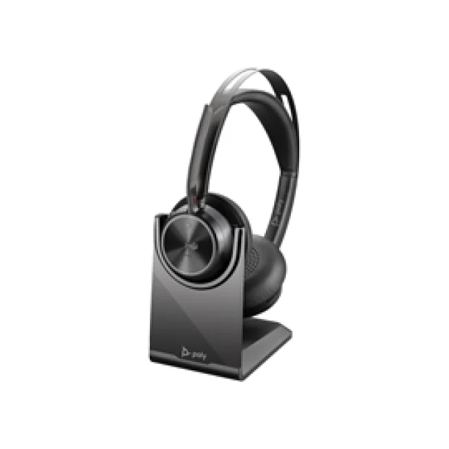 HP Poly Auriculares USB-C-C Poly Voyager Focus 2 con certificación para Microsoft Teams + adaptador USB-C/A + soporte de carga