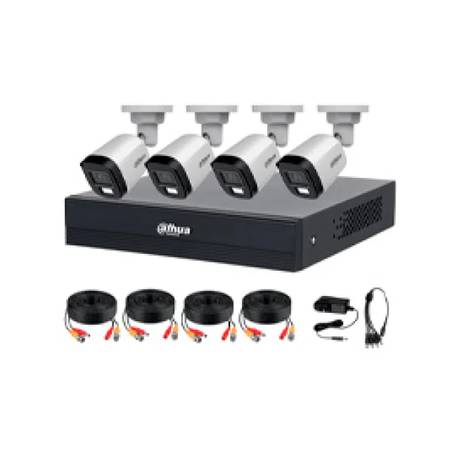 DAHUA DH-KIT/XVR1B04-I/T/4-B1A21N-U-IL-A-0280B -Kit de 4 Canales de 2 Megapíxeles DVR Cooper-I WizSense con IA, H.265+, 4 cámaras B1A21 1080p,  4 canales + 1 IP o hasta 5 IP, SMD Plus, búsqueda de humanos y vehículos, incluye accesorios/