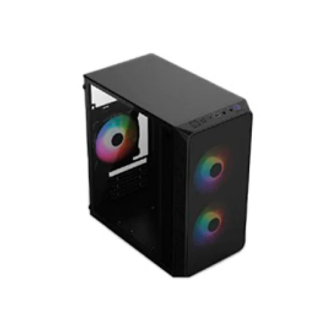 GABINETE ACTECK (AC-939249) DOOM PRO MESH GI730M,MICRO ATX,1*USB 3.0,FRENTE MALLA,3 FAN RGB,NEGRO