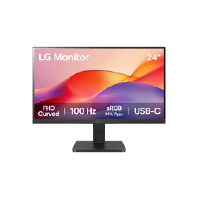 MONITOR PC LG 24U421A-B CURVO FHD 23.8,USB-C,100HZ,PANEL VA,1920X1080,16:9,SRGB 99%,250CD/M2,TR5MS,CONTR 3000:1,HDMI,1500R,HDR10,DINAMIC ACTION,BLACK STABILIZER,FLICKER SAFE,VESA 100X100.