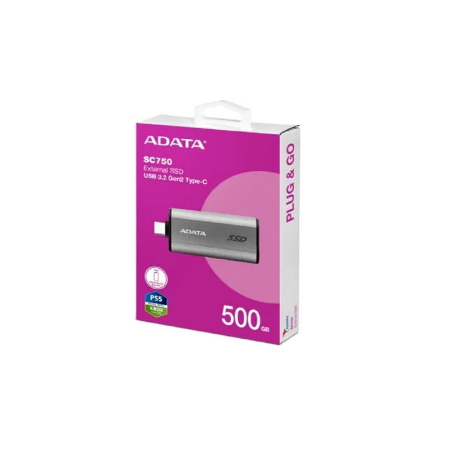 ADATA SC750 500 GB USB Tipo C 3.2 Gen 2 (3.1 Gen 2) Gris image 5