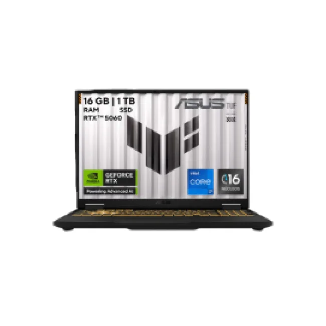 ASUS TUF Gaming F16 FX608JMR-RV069W Intel® Core™ i7 i7-14650HX Computadora portátil 40.6 cm (16") WUXGA 16 GB DDR5-SDRAM 1 TB SSD NVIDIA GeForce RTX 5060 Wi-Fi 6E (802.11ax) Windows 11 Home Negro, Gris