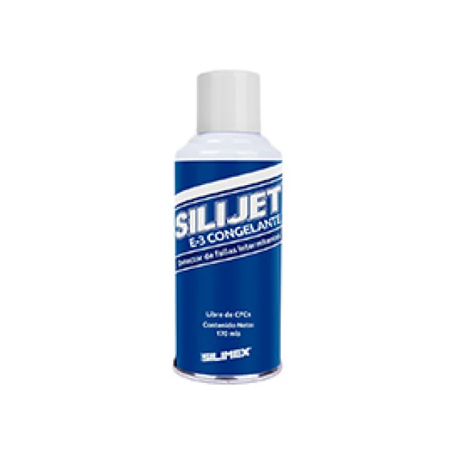 CONGELANTE AEROSOL | SILIMEX | SILI JET E-3 170ML | GAS ULTRA FILTRADO DE ALTA PUREZA | LIBRE DE CFC Y HCFC | ALTA RESISTENCIA DIELÉCTRICA