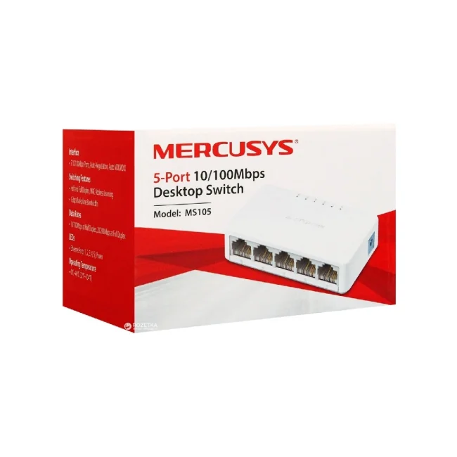 Mercusys MS105 dispositivo de redes No administrado Fast Ethernet (10/100) Blanco image 9