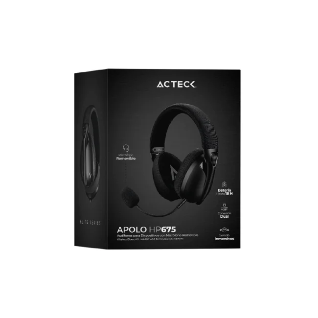 Acteck Apolo HP675 Auriculares Inalámbrico Diadema Llamadas/Música USB Tipo C Bluetooth Negro image 9