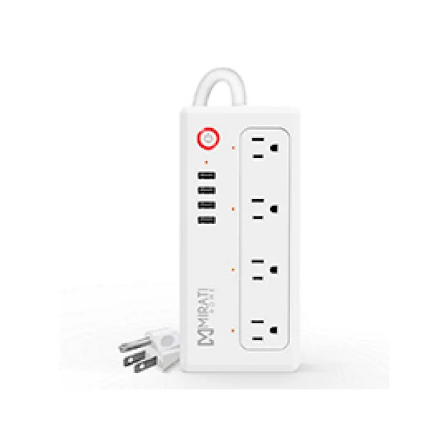 MULTICONTACTO INTELIGENTE MIRATI 4 SOCKETS/4USB/LED INDICADOR/WIFI 2.4 GHZ/100 - 240 V/1800 W/ BLANCO