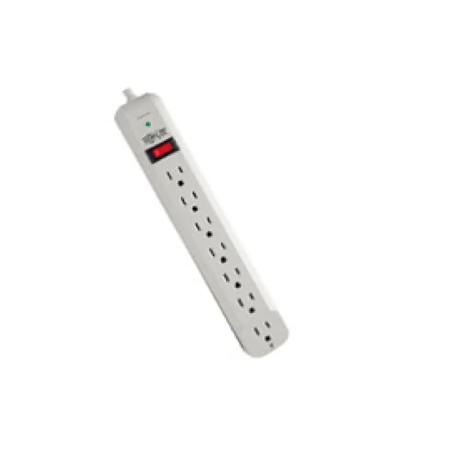 Tripp Lite STRIKER Supresor de Sobretensiones Protect It!, de 7 Tomacorrientes, Cable de 1.83 m (6 pies), 1080 Joules, 1 LED de Diagnóstico, Caja en Gris Claro image 2