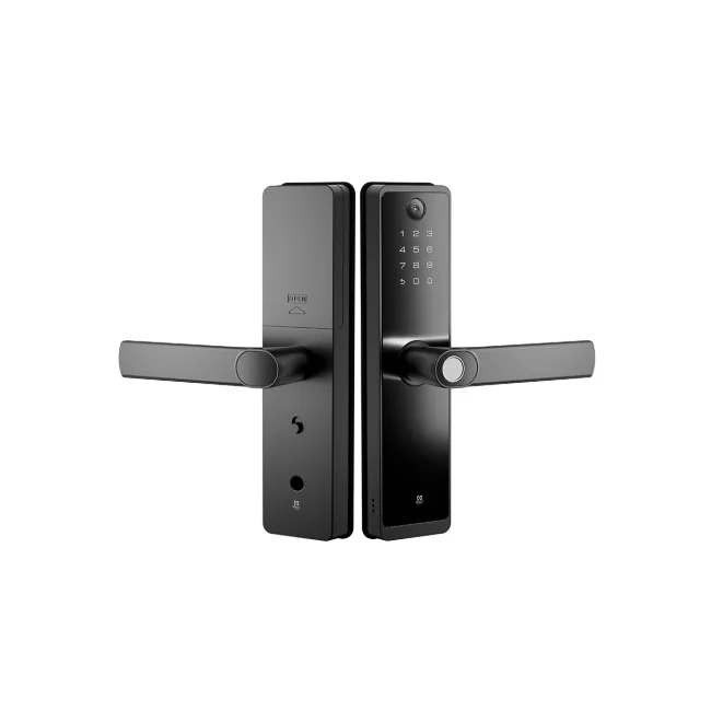 CERRADURA INTELIGENTE CON CáMARA Y TIMBRE, DETECCIóN DE HUELLA DACTILAR, TARJETA RFID, CONECTIVIDAD WIFI, COMBINACIóN NUMéRICA Y LLAVE FíSICA, DE ALEACIóN DE ALUMINIO Y CRISTAL TEMPLADO. image 7