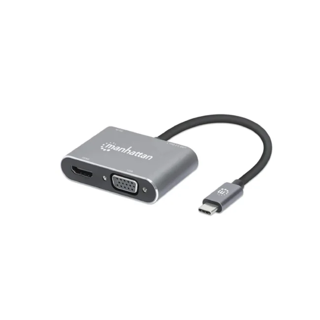 Manhattan Docking Station de USB-C a HDMI y VGA, 4 en 1, con suministro de energía image 4