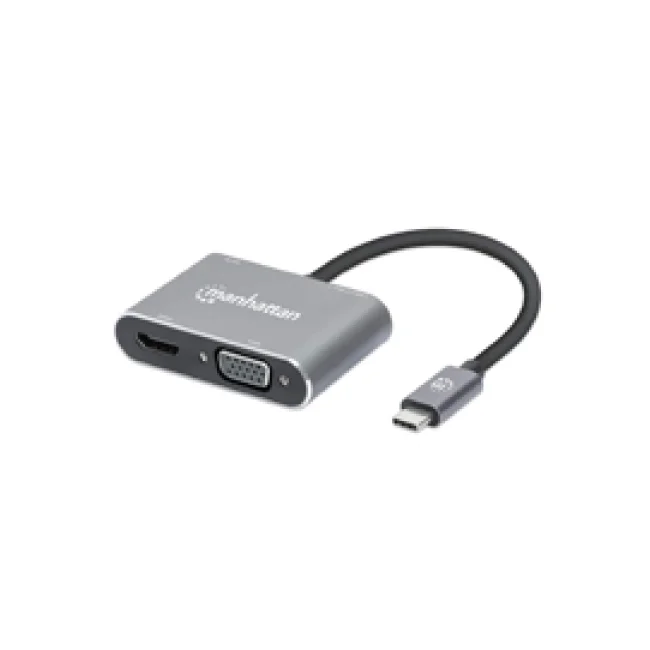 Manhattan Docking Station de USB-C a HDMI y VGA, 4 en 1, con suministro de energía image 2