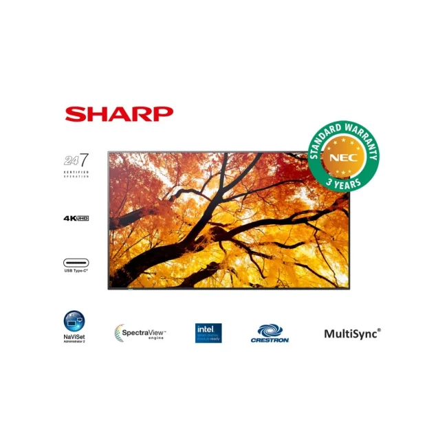 MONITOR PROFESIONAL SHARP DE 55 M552 UHD 3840 X 2160 24/7, 550 CD/M2, 80001, HDMI, DISPLAYPORT HDCP, USB, RJ-45, INTEL SDM Y RPI4 image 4