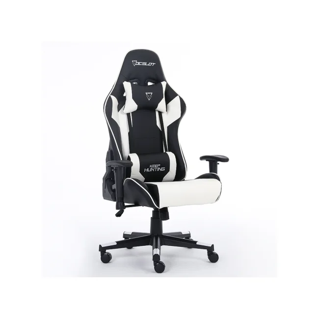 SILLA OCELOT GAMING OSB-04 / VINIPIEL / BASE NYLON AJUSTABLE / DESCANSABRAZOS 2D / PISTON CLASE 4 / RECLINABLE 90-155 GRADOS / HASTA 150KG / COJINES LUMBAR Y CERVICAL / COLOR NEGRO CON BLANCO image 4