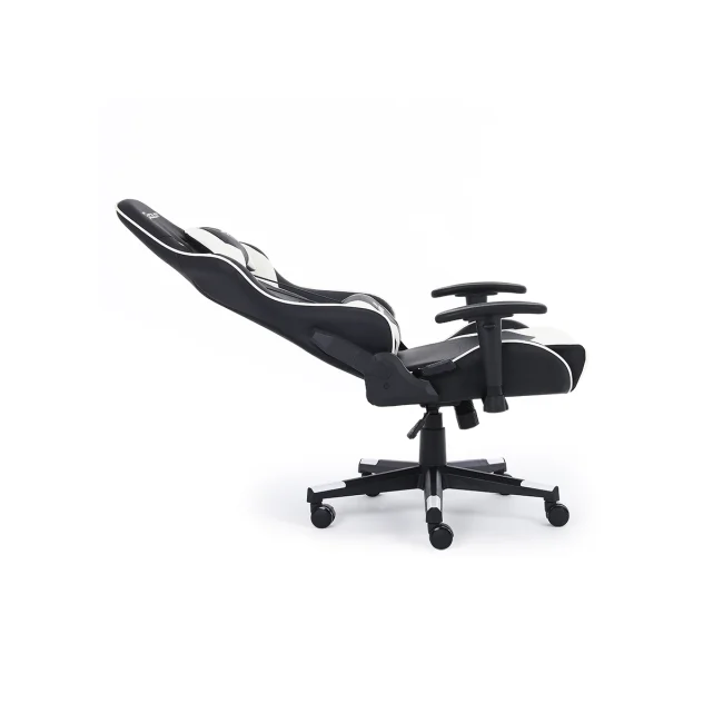 SILLA OCELOT GAMING OSB-04 / VINIPIEL / BASE NYLON AJUSTABLE / DESCANSABRAZOS 2D / PISTON CLASE 4 / RECLINABLE 90-155 GRADOS / HASTA 150KG / COJINES LUMBAR Y CERVICAL / COLOR NEGRO CON BLANCO image 2