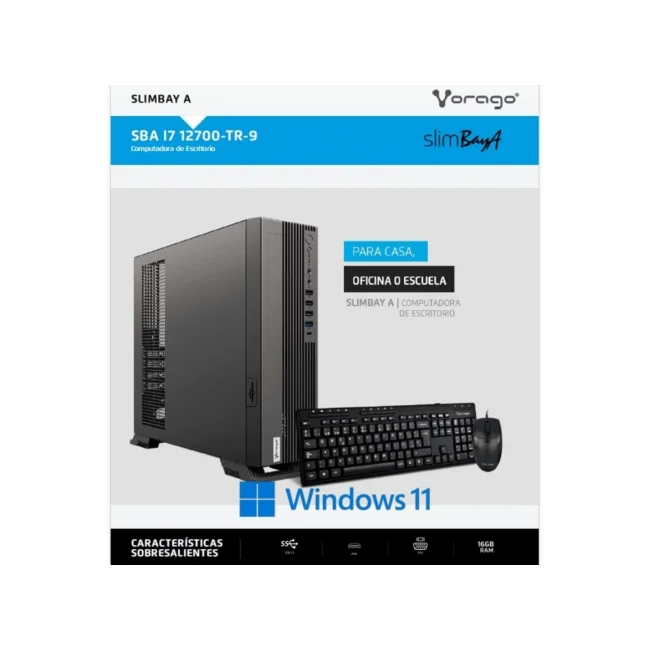 COMPUTADORA / VORAGO / SLIMBAY A / PROCESADOR: INTEL CORE I7 12700  /  RAM: 16GB / ALMACENAMIENTO: 512GB M.2 / SISTEMA: WINDOWS 11 TRIAL (1 MES DE PRUEBA) image 2