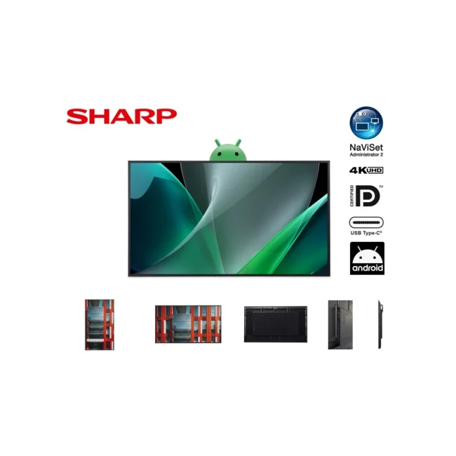 MONITOR PROFESIONAL SHARP DE 65 PN-ME652 UHD 3840 X 2160 18/7, 450 CD/M2 CONT 12001 USB-C HDCP 3 HDMI ANDROID 13 CON 3AÑOS DE GARANTIA image 2