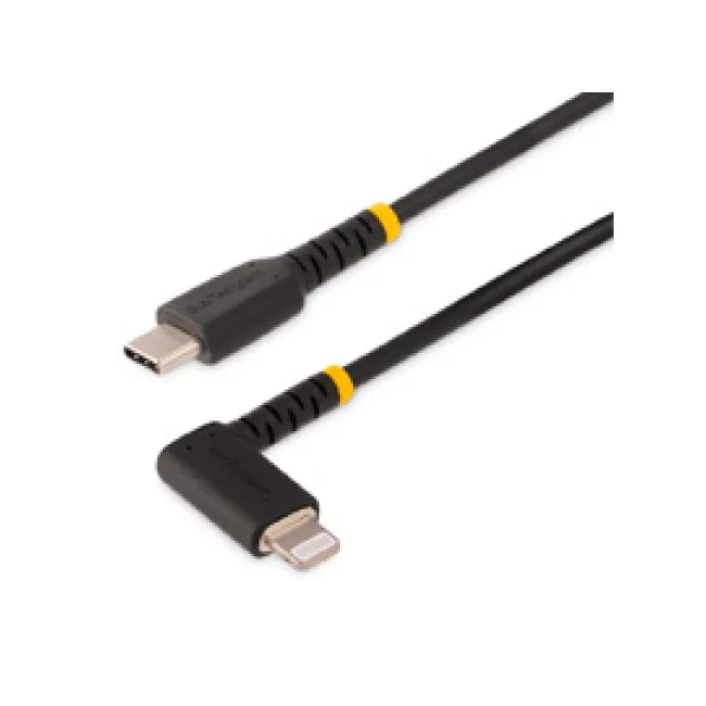 StarTech.com Cable de 2m USB-C a Lightning - Cable USB 2.0 a Lightning Acodado - Cable USB Tipo C a Lightning - Cable de Carga - Cable Lightning con Certificación MFi para iPhone