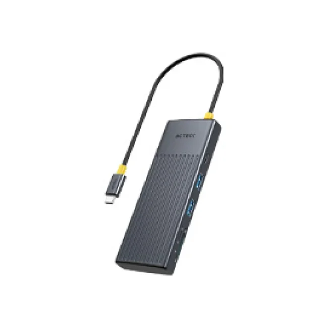 Hub Acteck Nexus Dock Pro HN920 7 en 1 4K Hdmi/2xUSB A/USB C/TF2.0/SD2.0/USB C PD Charging 100W negro