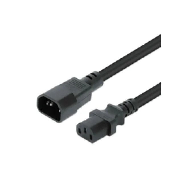 Manhattan Cable de alimentación C13 a C14, Extensión 5.0 m, Cable de alimentación de C13 hembra a C14 macho, 10 A, 250 V, conecta un servidor, un switch, un sistema de almacenamiento y más a un PDU o UPS, negro