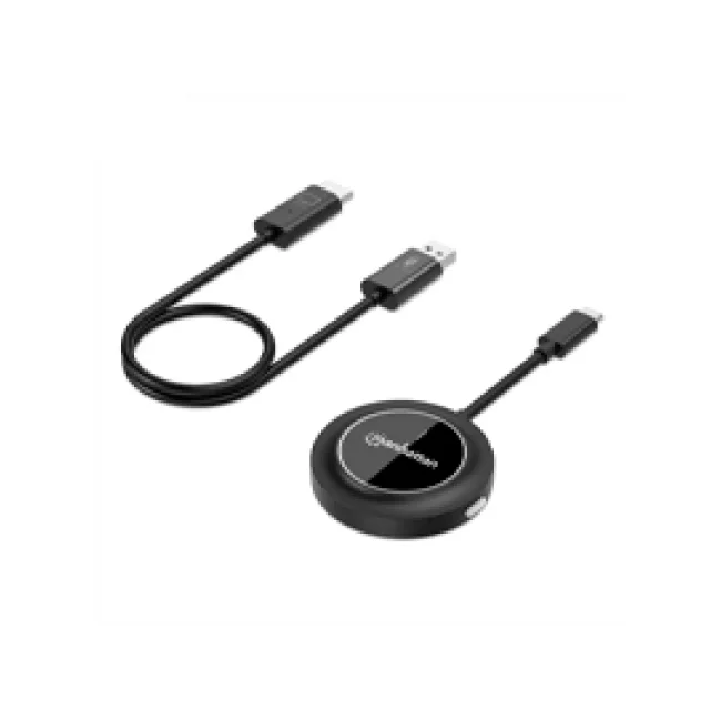 Manhattan Kit de presentación de pantalla HDMI inalámbrica 1080p. Set de 2 piezas con receptor HDMI y dongle transmisor USB-C para mostrar de forma inalámbrica una señal de vídeo desde un ordenador portátil/tablet/smartphone en un televisor o proyector HDMI, negro. image 2