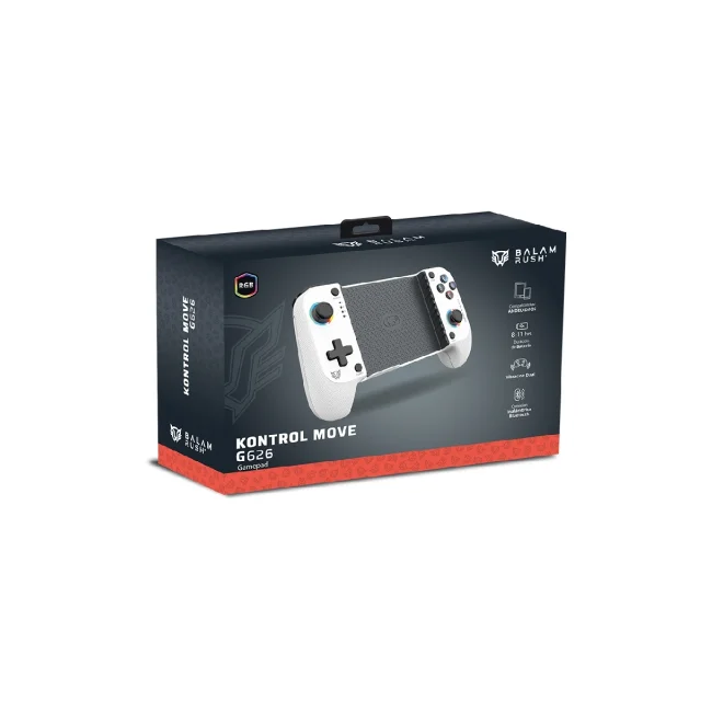 Gamepad BALAM RUSH para Móvil Inalámbrico Kontrol Move G626 / Bluetooth 5.0 / Compatible con Android + IOS + Botones Mecánicos + Gatillos Sensibles + Funciones Turbo + RGB / Recargable / Legend Blanco image 5