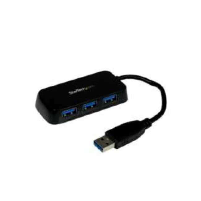 StarTech.com Adaptador Concentrador Hub USB 3.0 (5Gbps) Super Speed para Laptop de 4 Puertos Salidas - Negro