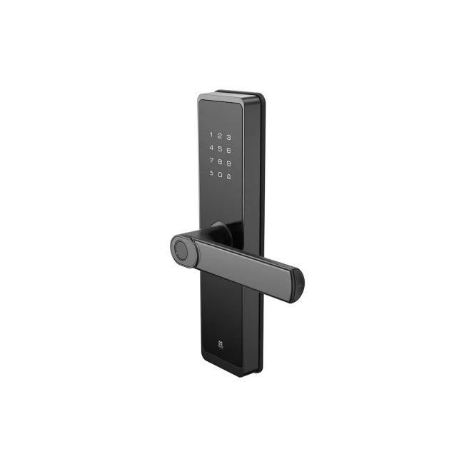 CERRADURA INTELIGENTE CON DETECCIóN DE HUELLA DACTILAR, TARJETA RFID, CONECTIVIDAD WIFI, COMBINACIóN NUMéRICA Y LLAVE FíSICA, DE ALEACIóN DE ALUMINIO Y CRISTAL TEMPLADO. image 4