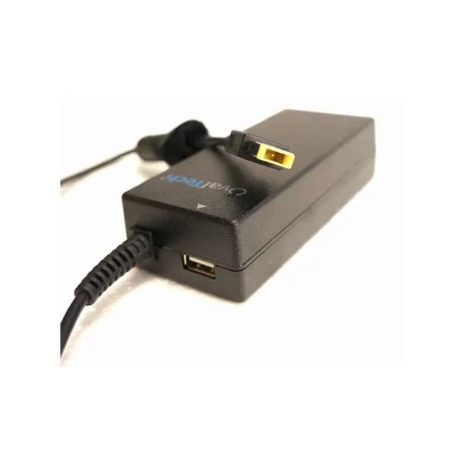 CARGADOR PARA LAPTOP OVALTECH ADAPTADOR OTAC E77 PUNTA RECTANGULAR AMARILLA/NEGRO