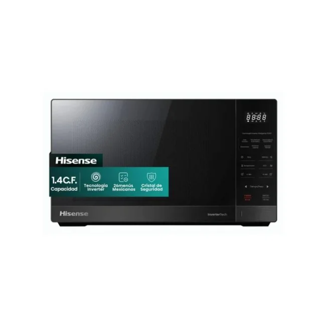 Horno de Microondas  Hisense HMMS3411DSV, 1.4 pies, Negro Inox.