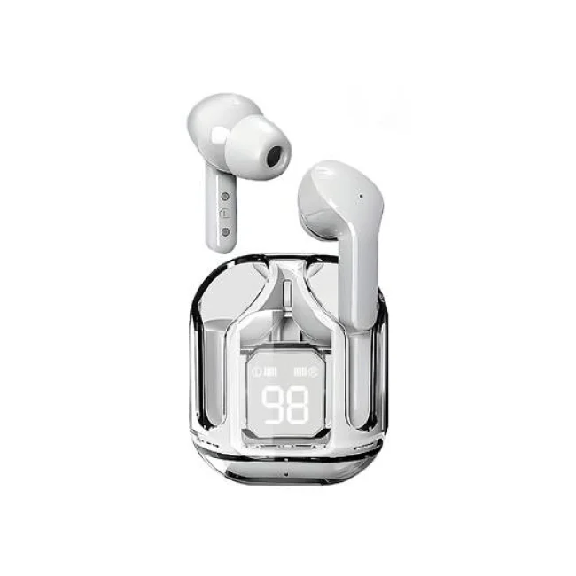 BRobotix 6005859 audífono y auriculare Auriculares True Wireless Stereo (TWS) Intra auditivo Llamadas/Música/Deportes/Diario Bluetooth Transparente, Blanco