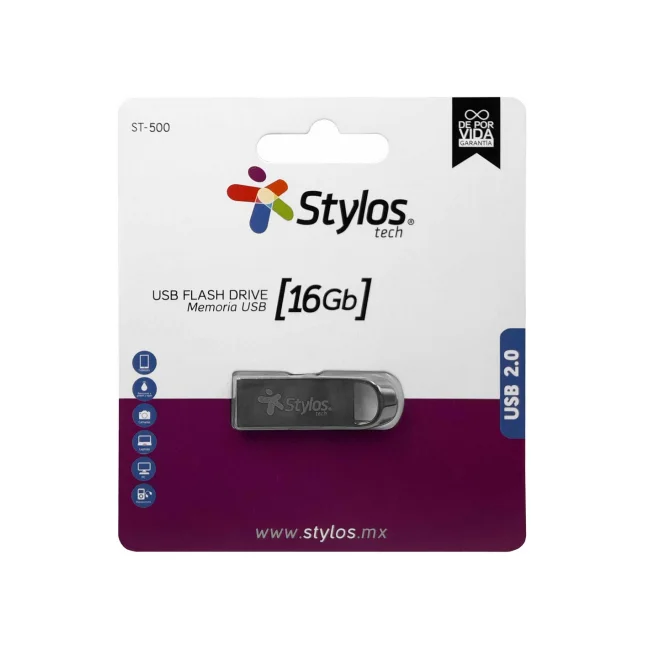Stylos STMUS516B unidad flash USB 16 GB USB tipo A 2.0 Plata