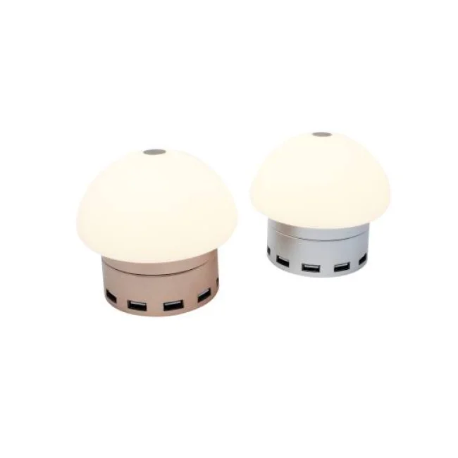 LUMINARIO LED NL-1 SMARTHUB 6 PUERTOS TOUCH AMPERAJE INTELIGENTE, PROTECCION CONTRA DESCARGAS PLATA