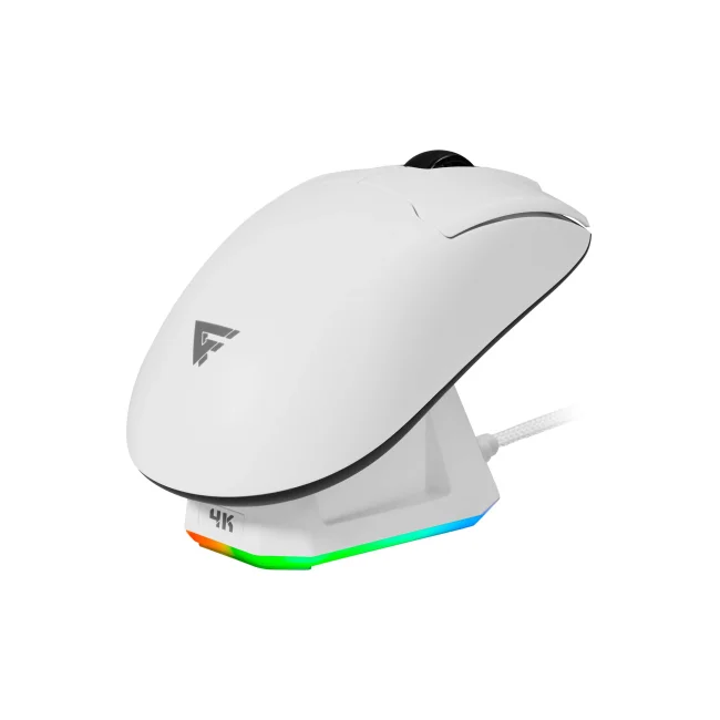 MOUSE GAME FACTOR INAL. WIRELESS 2.4G+BT, PIXART 3395, 26K DPI, 4K HZ BASE RGB 56G (MOW800-WH)