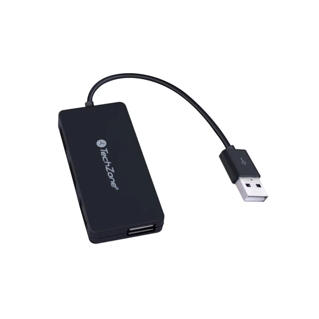 TechZone TZ17HUB02 nodo concentrador USB 2.0 Negro image 2