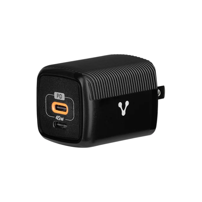 CARGADOR PARA PARED AU-402 FAST CHARGE 3.0 A 1 USB C 45W NEGRO