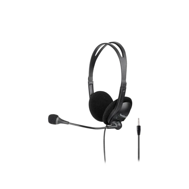 Diadema ligera con micrófono flexible ipara videollamadas.,Tipo de conector: 3.5 mm,Longitud del cable 150 cm,Compatibilidad: Windows, MacOS y Android