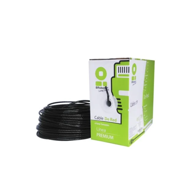 BOBINA CAT5e CON GEL PARA EXTERIORES CCA UTP NEGRO, 100 metros