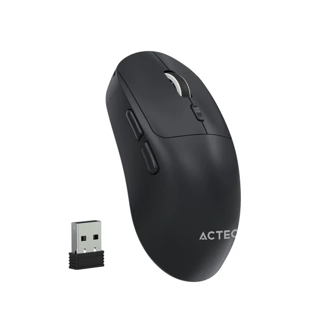 Mouse ACTECK Ergonomico Multidispositivo Instinct Click MI484 / hasta 3,200 DPI Ajustable  / 2.4 Ghz + Bluetooth / 6 Botones / Recargable / Advanced Series / Negro
