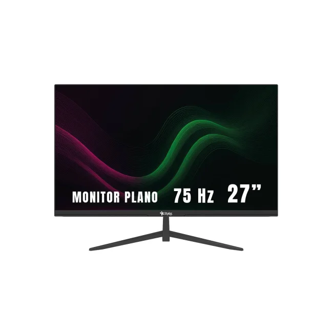 Monitor Stylos 27" Stylos SMOT8 Flat Panel LED HD 75Hz 5ms 1xVGA + 1xHDMI + Vesa 100x100mm Black