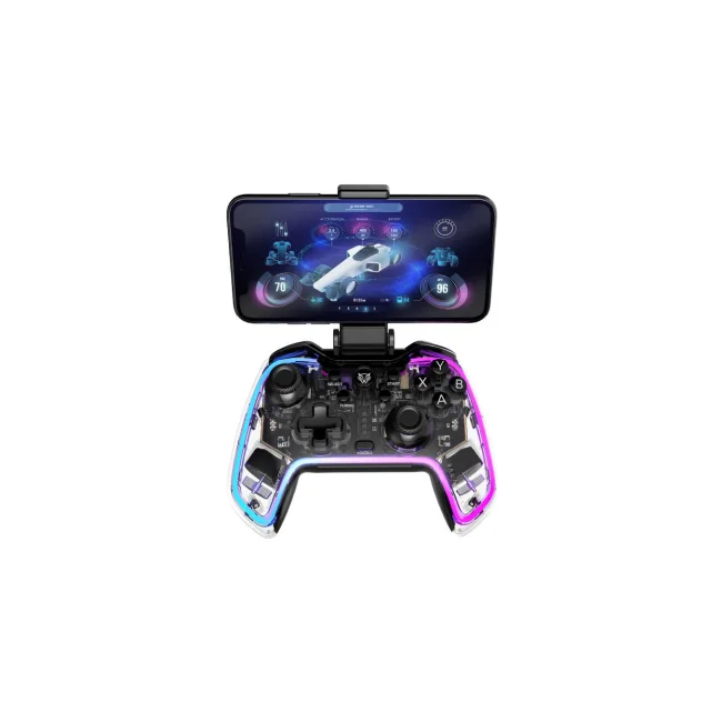 Balam Rush Kontrol Glow G595 Negro, Transparente Bluetooth/RF/USB Gamepad Android, Nintendo Switch, PC, PlayStation 4, Playstation 3, iOS