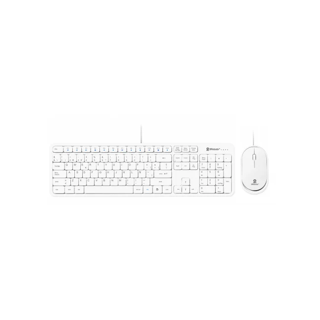 KIT TECLADO Y MOUSE USB AL&Aacute;MBRICO ULTRASILENCIOSO MULTIMEDIA, BLANCO