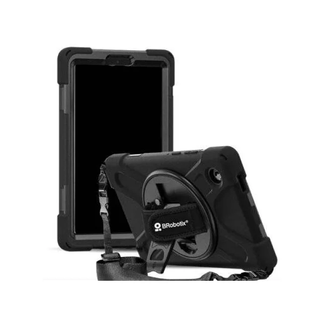 BRobotix Funda de uso Rudo con Correa y Giro 360º para Samsung Galaxy A11, 8.7" X130/X133 Negro