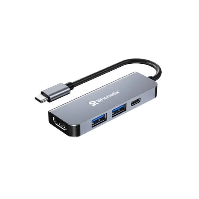 BRobotix 6006221 nodo concentrador USB 3.2 Gen 1 (3.1 Gen 1) Type-C 5000 Mbit/s Negro, Plata